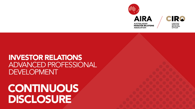 Course 2 Advanced Continuous Disclosure